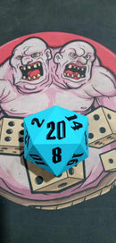 Huge Silicone 55mm D20 - Sky Blue W/ Black Font