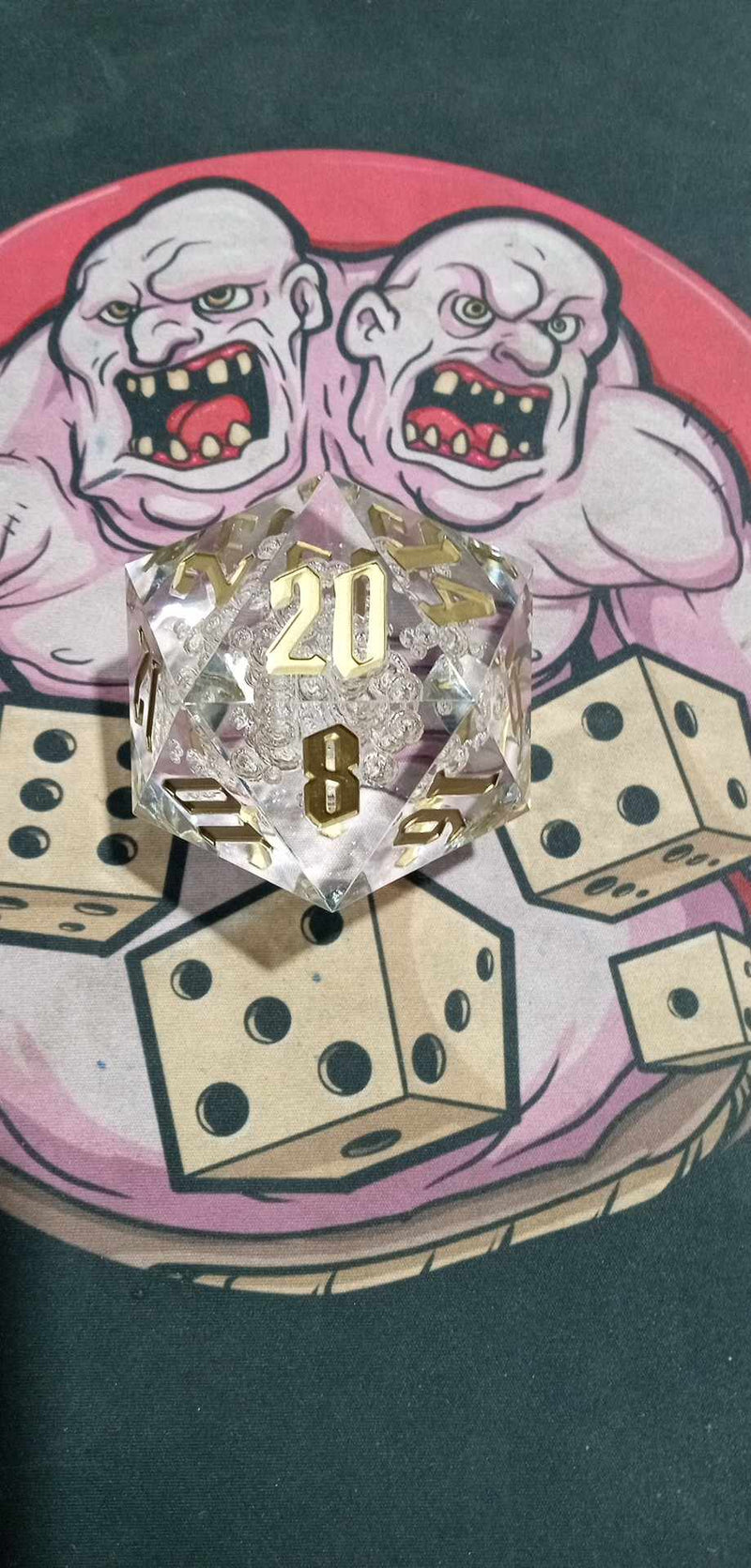 Huge 55mm D20 - Clear Bubbles