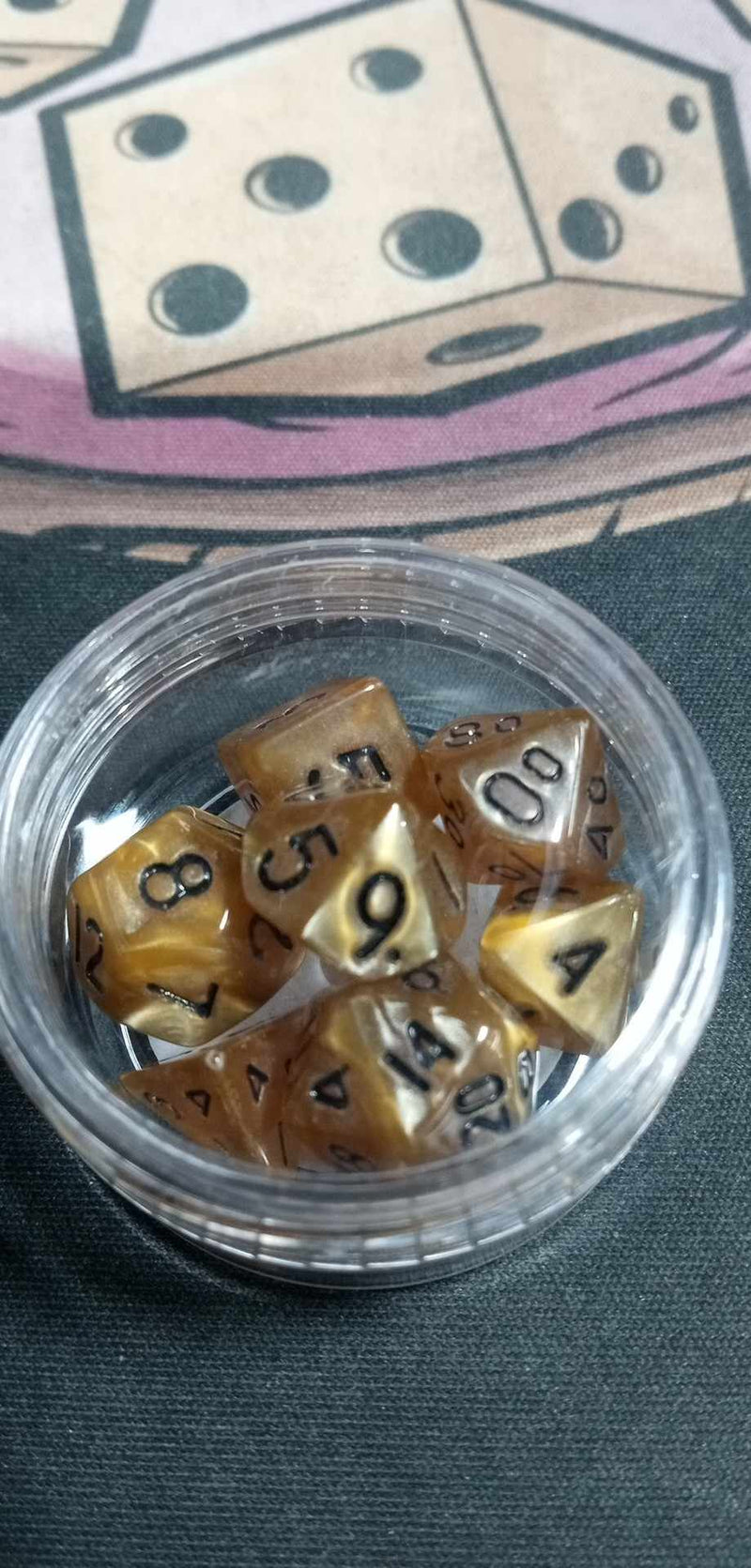 9MM Mini Dice - Dark Amber W/ White