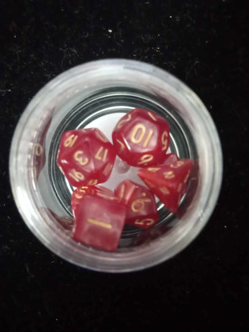 10MM Mini Dice - Marble Red W/ Gold