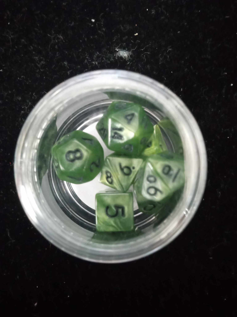 10MM Mini Dice - Dark Green W/ Black