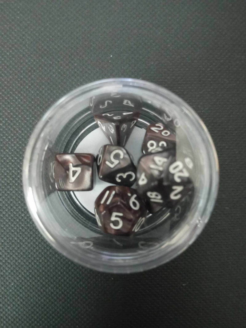 10MM Mini Dice - Brown W/ White