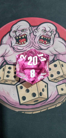 Huge 55mm D20 - Pink/White