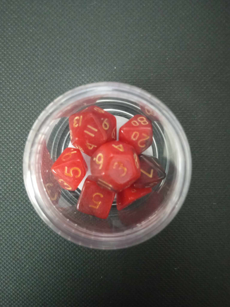 10MM Mini Dice - Candy Red W/ Gold