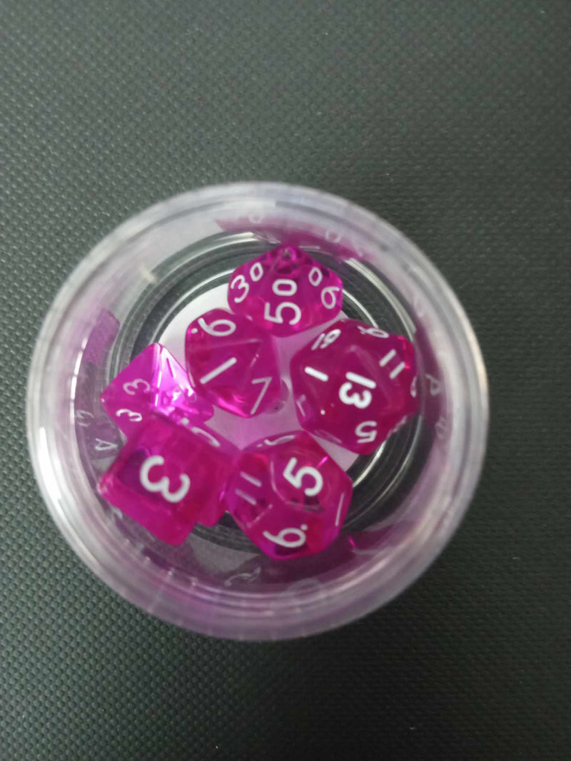 10MM Mini Dice - Translucent Purple W/ White