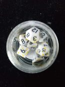 10MM Mini Dice - White Yellow Speckled W/ Black