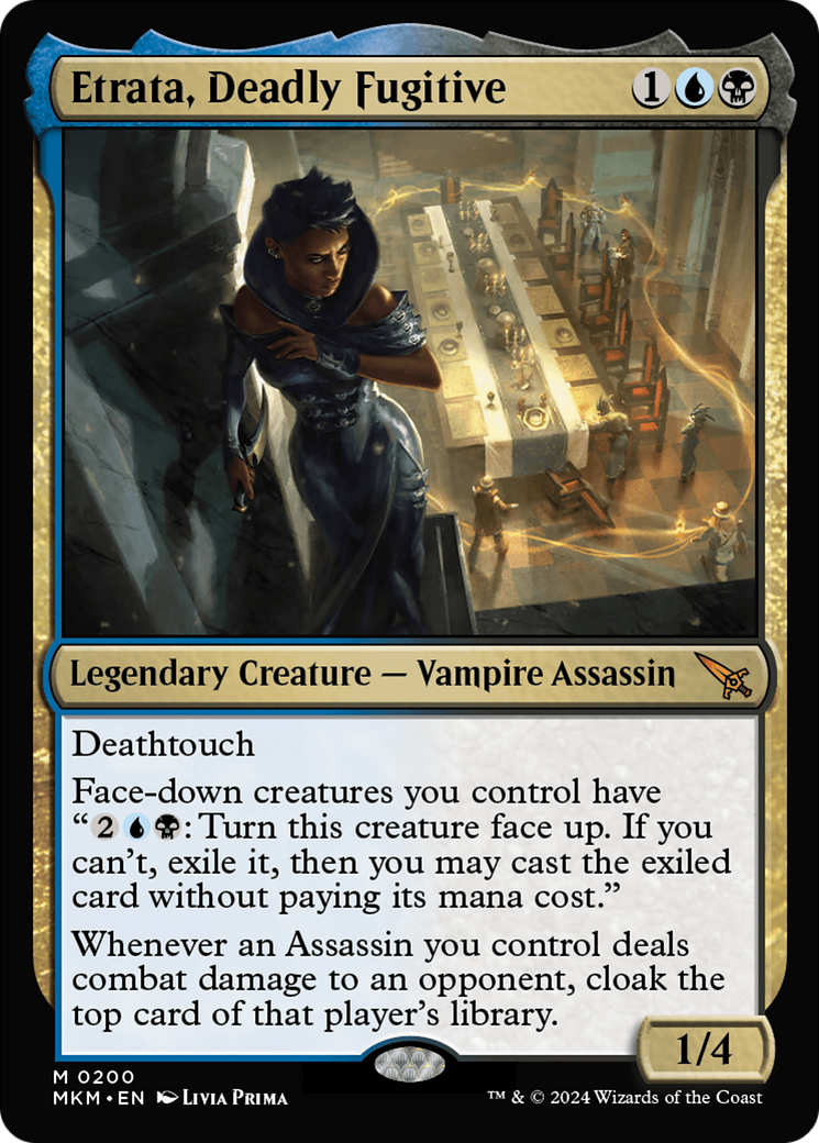 mtg murders at karlov manor top cards Magic the Gathering Rare Outrageous Robbery #97 You may look at and play those cards for as long as they remain exiled Etrata, Deadly Fugitive [Murders at