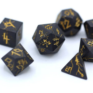 Matt Black with Gold Barbarian Dice Set