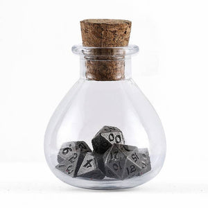 Unseelie Mini Metal Rpg Dice Set - Ancient Silver