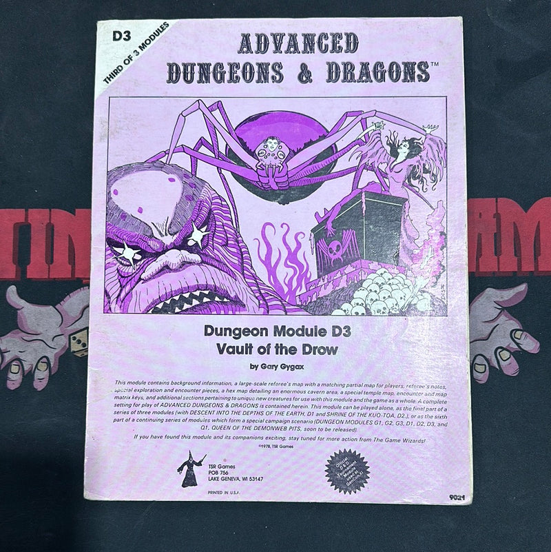 Advanced Dungeons & Dragons 1E: Vault of the Drow D3 (Mono Cover)