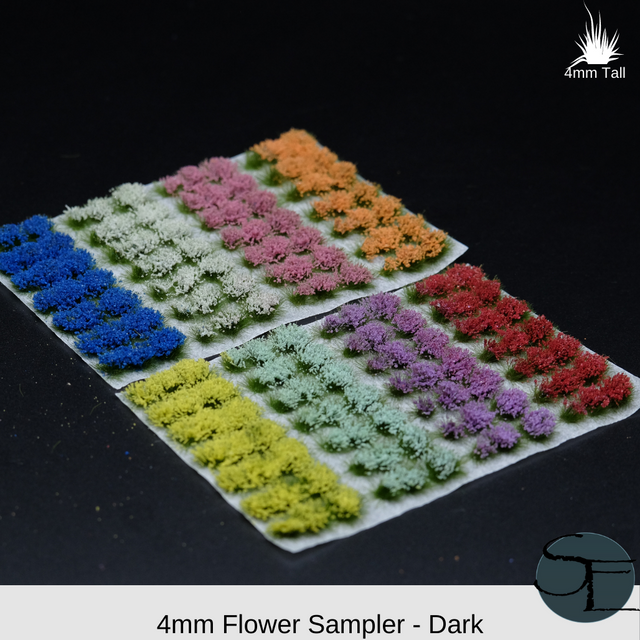 4mm Dark Green Self-Adhesive Flower Tufts (Sampler)