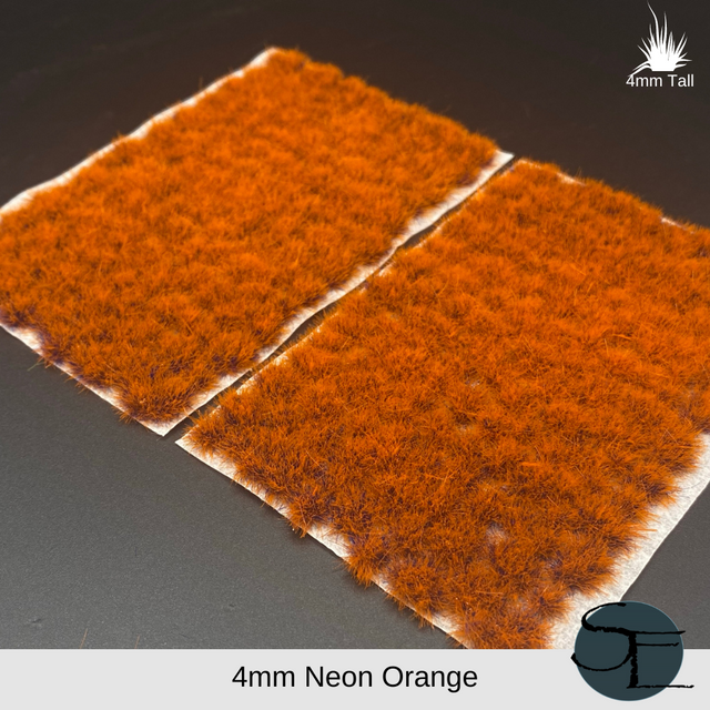 4mm Neon Orange Self-Adhesive Grass Tufts