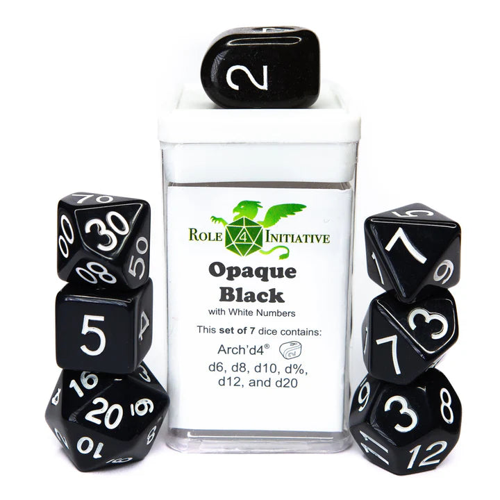 Opaque Black - Set of 7 Dice
