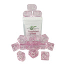 Translucent Pink w/ White Ink - Set of 15 Dice