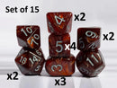 Marble Maroon Dice - Set of 15 w/ Arch'd4