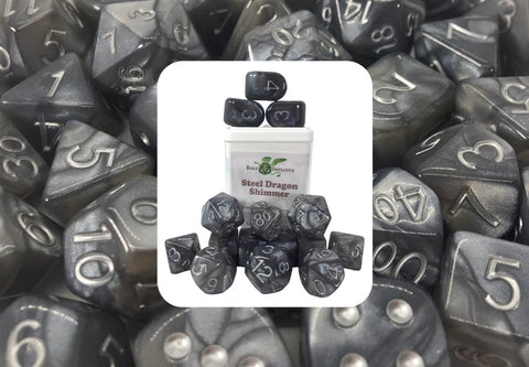 Steel Dragon Shimmer Dice - Set of 15 w/ Arch'd4