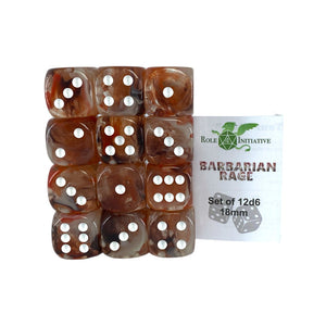 Diffusion Barbarian Rage - Set of 12d6 pips 18mm Dice