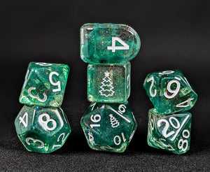 Holidice Diffusion Christmas Tree - Set of 7 Dice w/ symbols on d6 & d20
