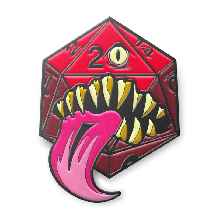 Mimic Die Enamel Pin - Red