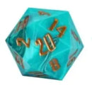 Huge D20 55mm - Marble Green And Gold