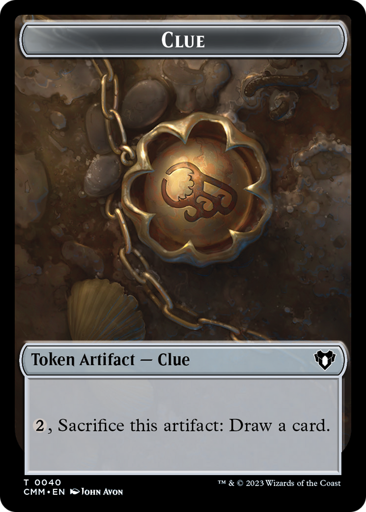 Clue // Ob Nixilis of the Black Oath Emblem Double-Sided Token [Comman Clue // Ob Nixilis of the Black Oath Emblem Double-Sided Token [Comman