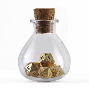 Unseelie Mini Metal Rpg Dice Set - Gold