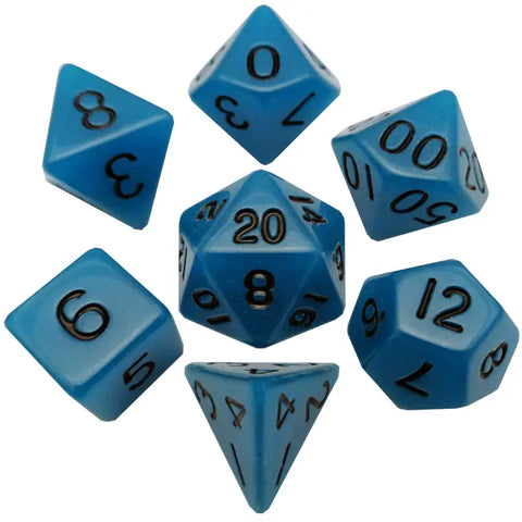 16mm Glow in the Dark Acrylic Dice Set - Blue