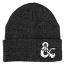 Dungeons and Dragons Ampersands Flat Embroidery Logo Dark Charcoal Acrylic Knit Winter Beanie Hat