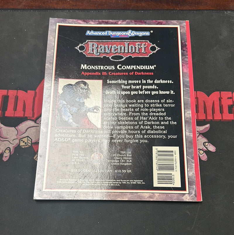 Advanced Dungeons & Dragons 2E: Ravenloft - Monstrous Compendium Appendix III: Creatures of Darkness