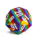 Huge Silicone 55mm D20 - Vibrant Rainbow