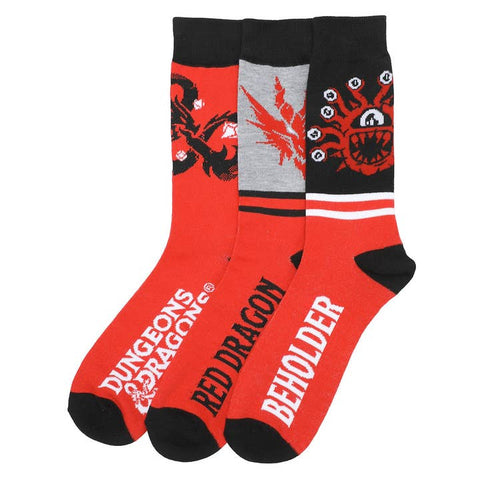 Dungeons & Dragons Monsters 3-Pack Men's Casual Crew Socks