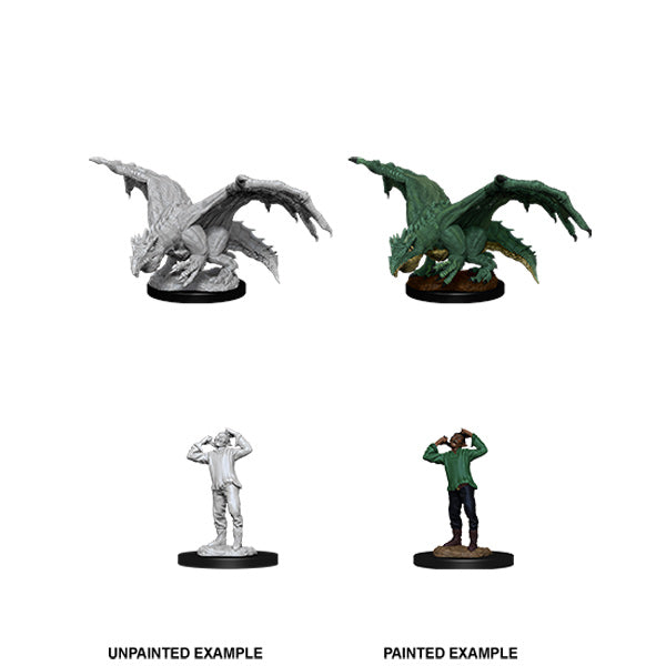 Nolzur's Marvelous Miniatures: Green Dragon Wyrmling & Afflicted Elf (unpainted)