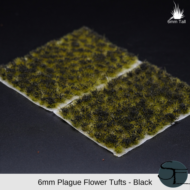 6mm Plague Self-Adhesive Flower Tufts (Black)