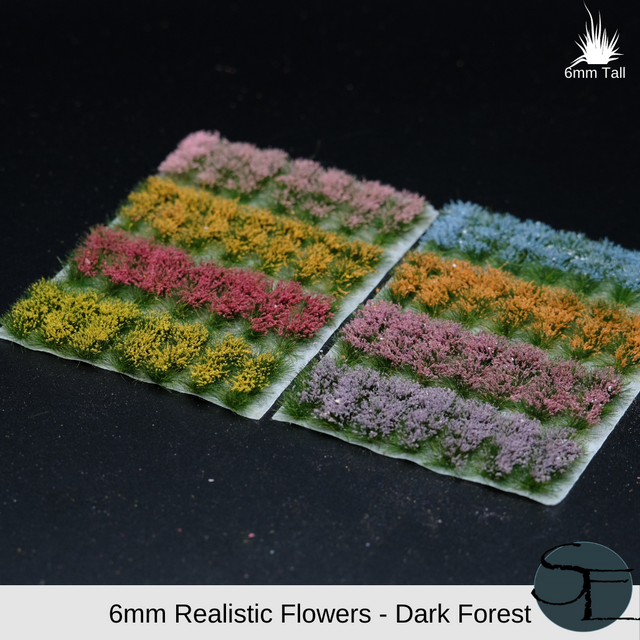 6mm Dark Forest Self-Adhesive Flower Tufts (Sampler)