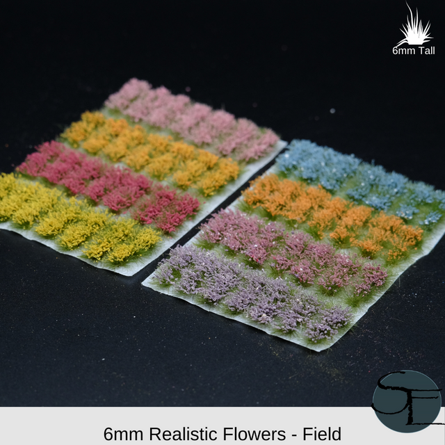 6mm Realistic Self-Adhesive Flower Tufts (Field)