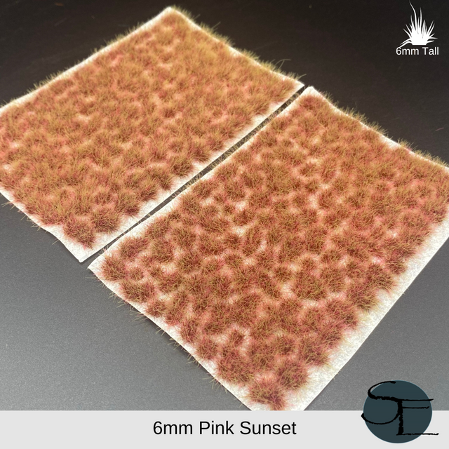 6mm Pink Sunset Self-Adhesive Grass Tufts