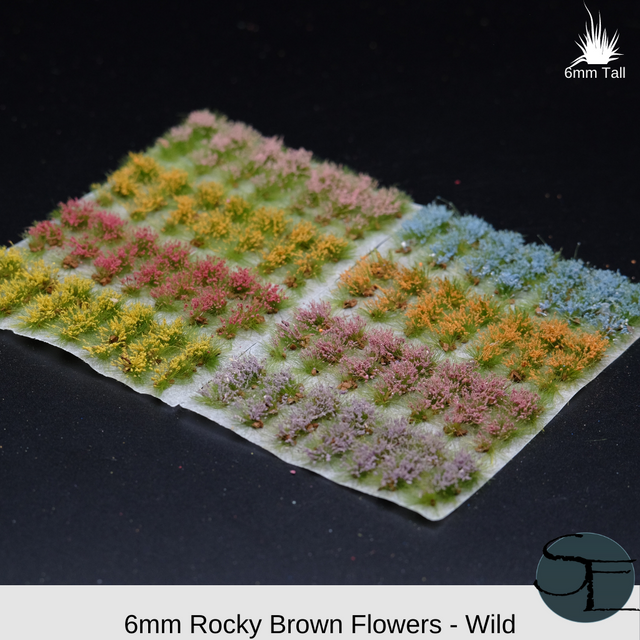 6mm Realistic Self-Adhesive Flower Tufts (Wild Spring Rocky Brown)