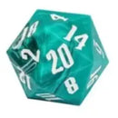 Huge D20 55mm - Marble Green and White