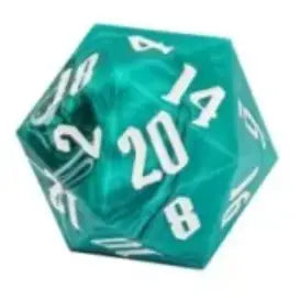Huge D20 55mm - Marble Green and White