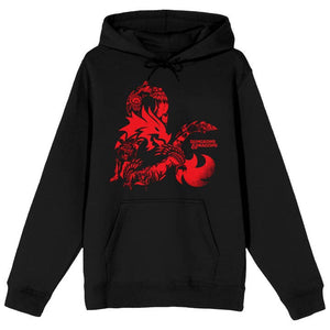 Dungeons & Dragons Red Dragon and Title Logo Men's Black Graphic Hoodie