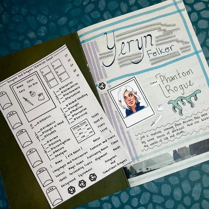 Character Sheet Sticker Sheet