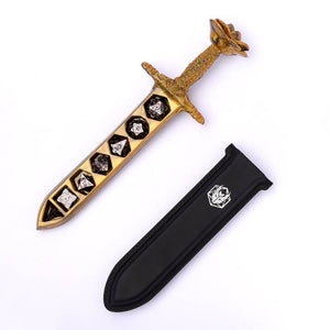 Rose Dagger Resin Dice Case - Gold