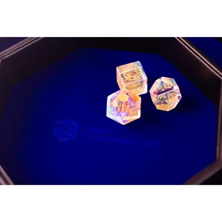 Leather Dice Vault with Lid - Blue