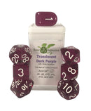 Translucent Dark Purple w/ White Numbers - Set of 7 Dice