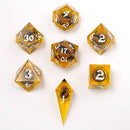 Always Watching Dragon's Eye - Sharp Edge Resin Dice - Orange