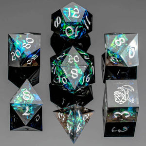 Captured Magic Hand Sanded Sharp Edge Resin Dice Set - Black