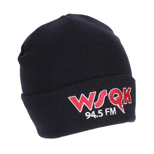 Stranger Things WSQK Embroidery Navy Acrylic Yarn Standard Cuff Beanie