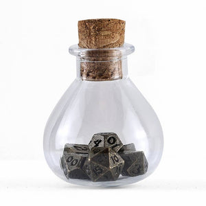 Unseelie Mini Metal Rpg Dice Set - Ancient Bronze