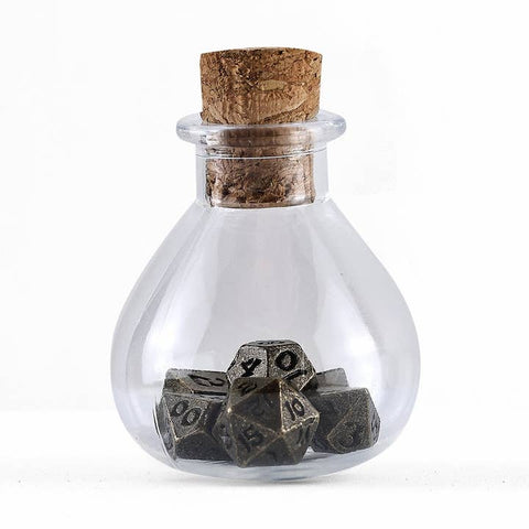 Unseelie Mini Metal Rpg Dice Set - Ancient Bronze