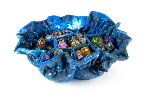 Fanroll by MDG Velvet Compartment Dice Bag with Pockets: Galaxy